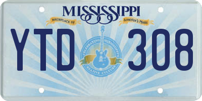 MS license plate YTD308