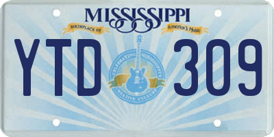 MS license plate YTD309