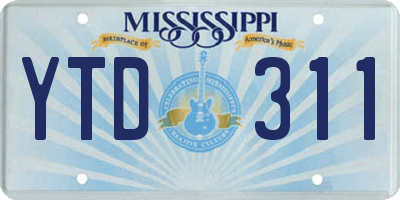 MS license plate YTD311