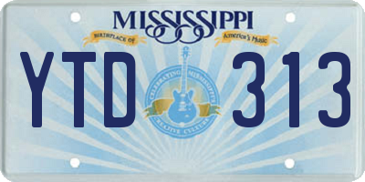 MS license plate YTD313
