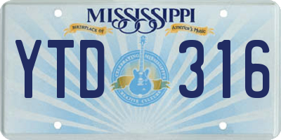 MS license plate YTD316