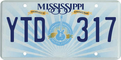 MS license plate YTD317