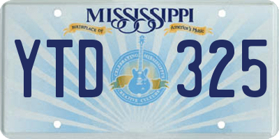MS license plate YTD325