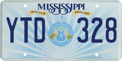 MS license plate YTD328