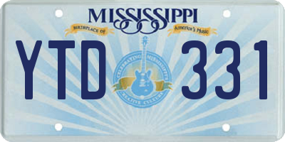MS license plate YTD331