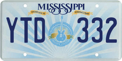 MS license plate YTD332