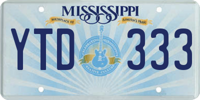 MS license plate YTD333