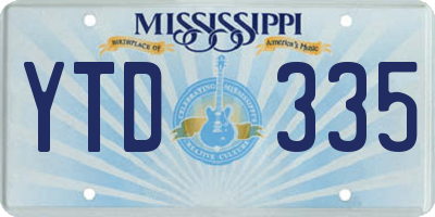 MS license plate YTD335