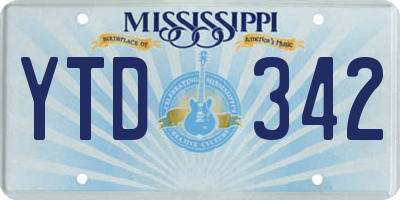MS license plate YTD342