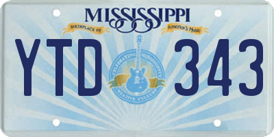 MS license plate YTD343