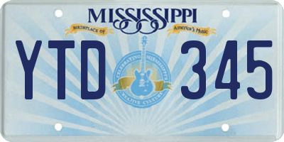MS license plate YTD345