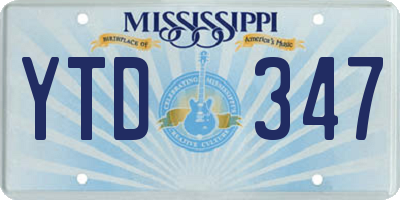 MS license plate YTD347