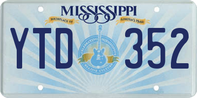 MS license plate YTD352