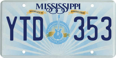 MS license plate YTD353
