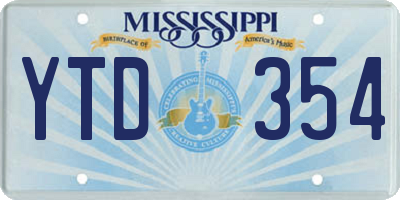 MS license plate YTD354