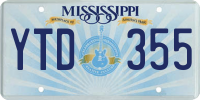 MS license plate YTD355