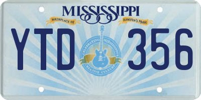 MS license plate YTD356