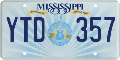 MS license plate YTD357