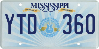 MS license plate YTD360