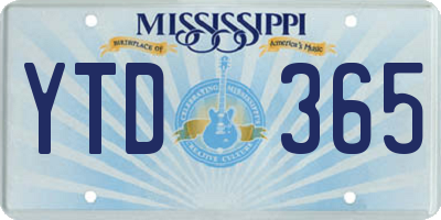 MS license plate YTD365
