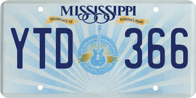 MS license plate YTD366