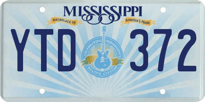 MS license plate YTD372