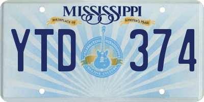 MS license plate YTD374
