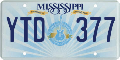 MS license plate YTD377