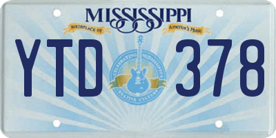 MS license plate YTD378