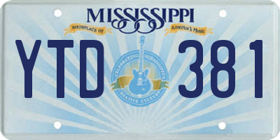 MS license plate YTD381