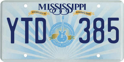 MS license plate YTD385
