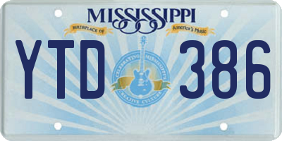 MS license plate YTD386
