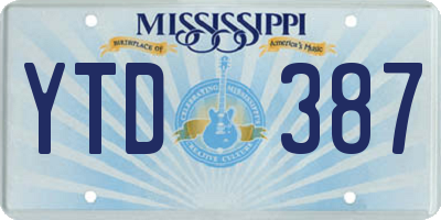 MS license plate YTD387