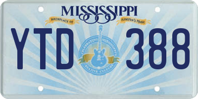 MS license plate YTD388