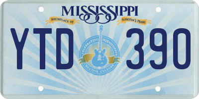 MS license plate YTD390