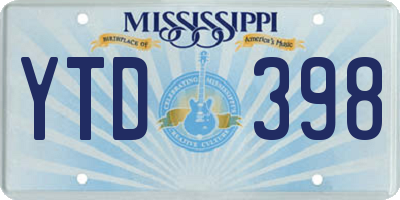 MS license plate YTD398