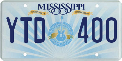 MS license plate YTD400