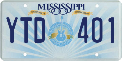MS license plate YTD401
