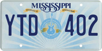 MS license plate YTD402