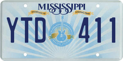 MS license plate YTD411
