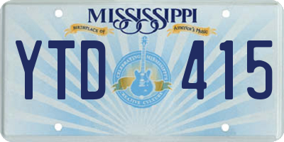 MS license plate YTD415