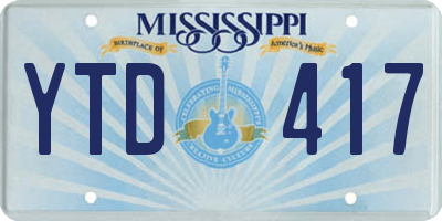 MS license plate YTD417