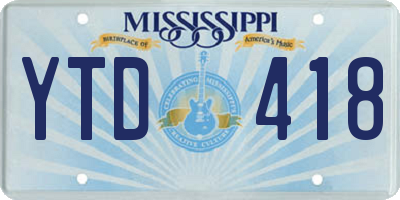 MS license plate YTD418