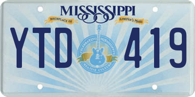 MS license plate YTD419