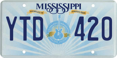 MS license plate YTD420