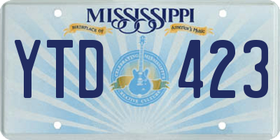 MS license plate YTD423