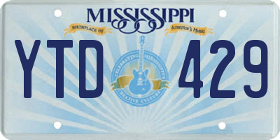 MS license plate YTD429