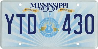 MS license plate YTD430