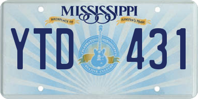 MS license plate YTD431