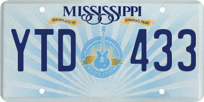 MS license plate YTD433